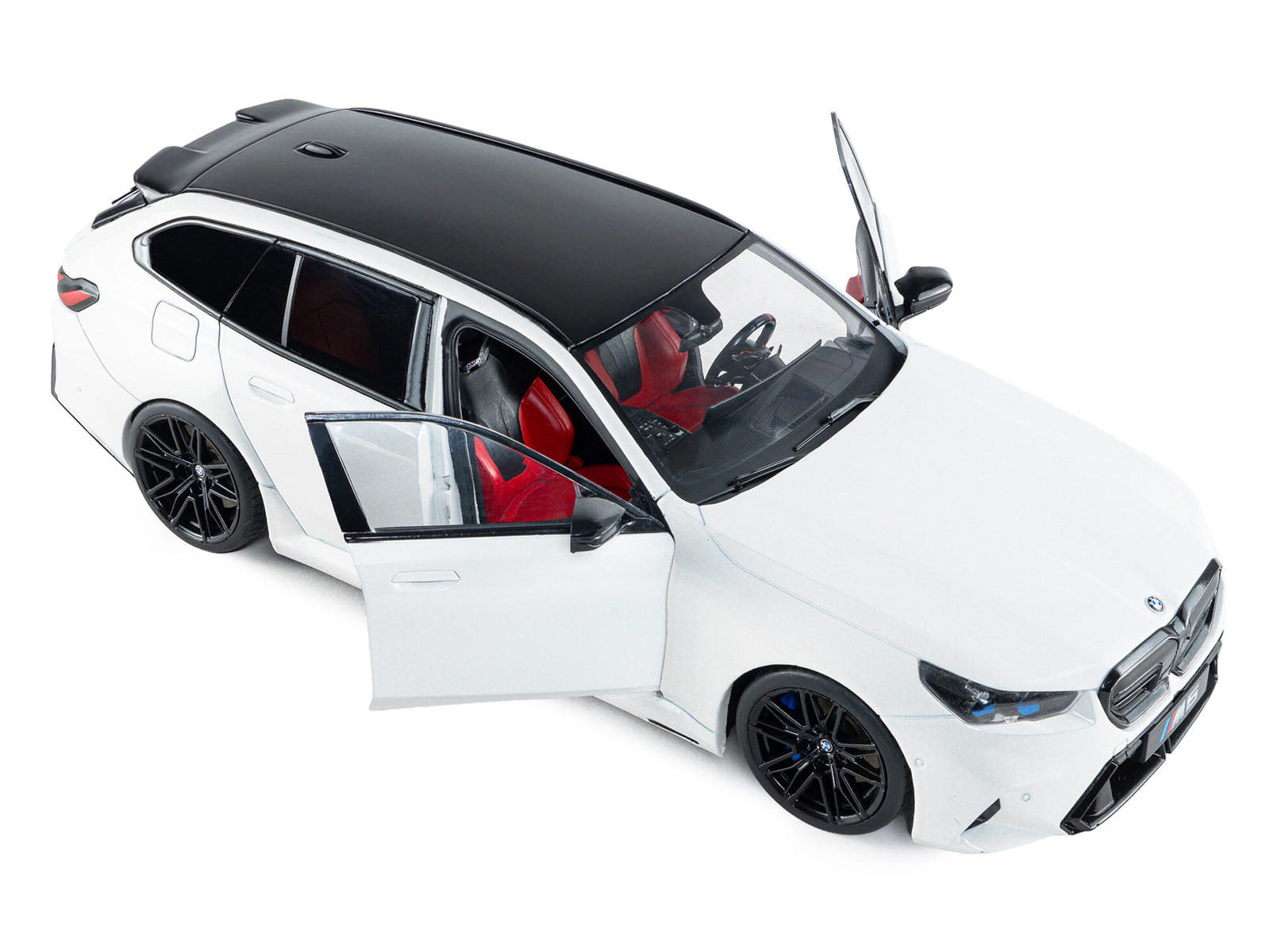 2025 BMW M5 Touring Alpine White with Black Top 1/18 Diecast Model Car by Solido - Image 2