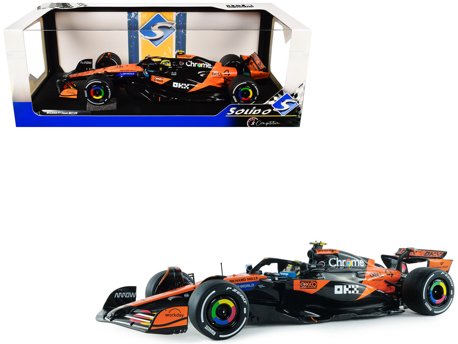 McLaren MCL39 #4 Lando Norris "OKX" Winner Formula One F1 "Australian GP" (2025) "Competition" Series 1/18 Diecast Model Car by Solido