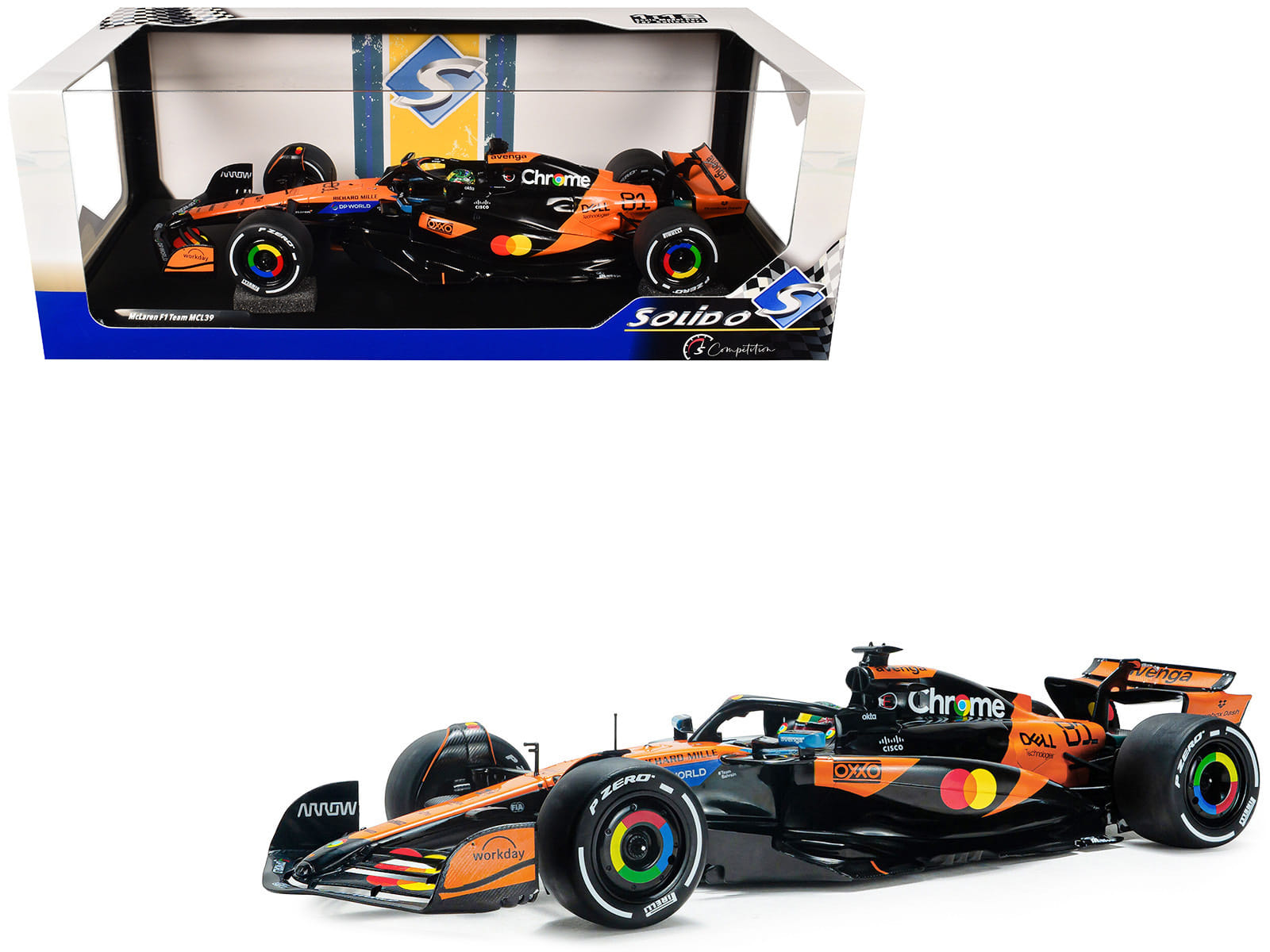 McLaren MCL39 #81 Oscar Piastri "OKX" Winner Formula One F1 "Chinese GP" (2025) "Competition" Series 1/18 Diecast Model Car by Solido