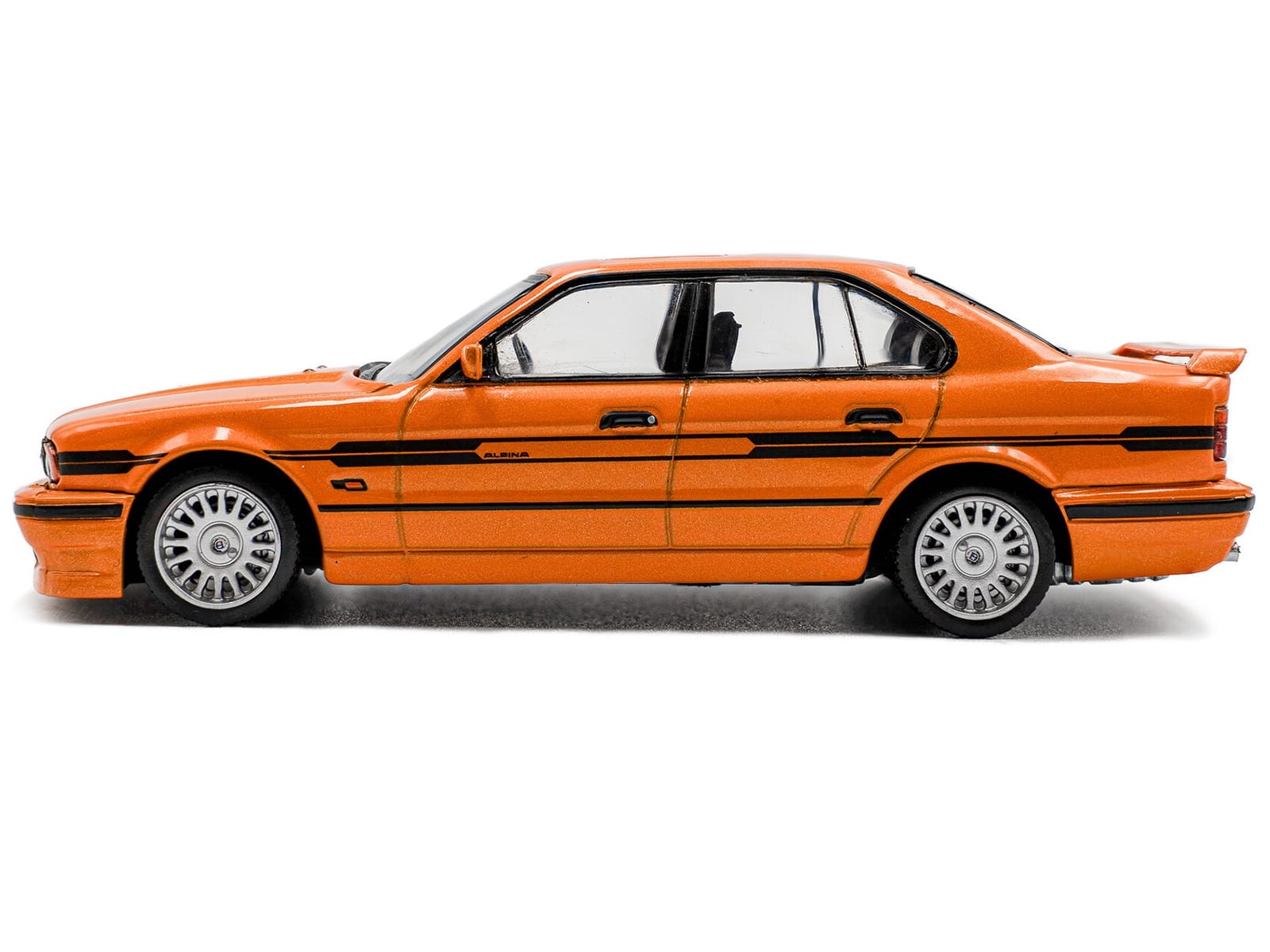 1994 BMW E34 Alpina B10 BiTurbo Orange Metallic with Black Stripes 1/43 Diecast Model Car by Solido - Image 2