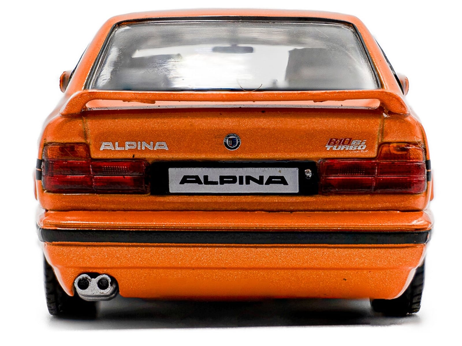 1994 BMW E34 Alpina B10 BiTurbo Orange Metallic with Black Stripes 1/43 Diecast Model Car by Solido - Image 4