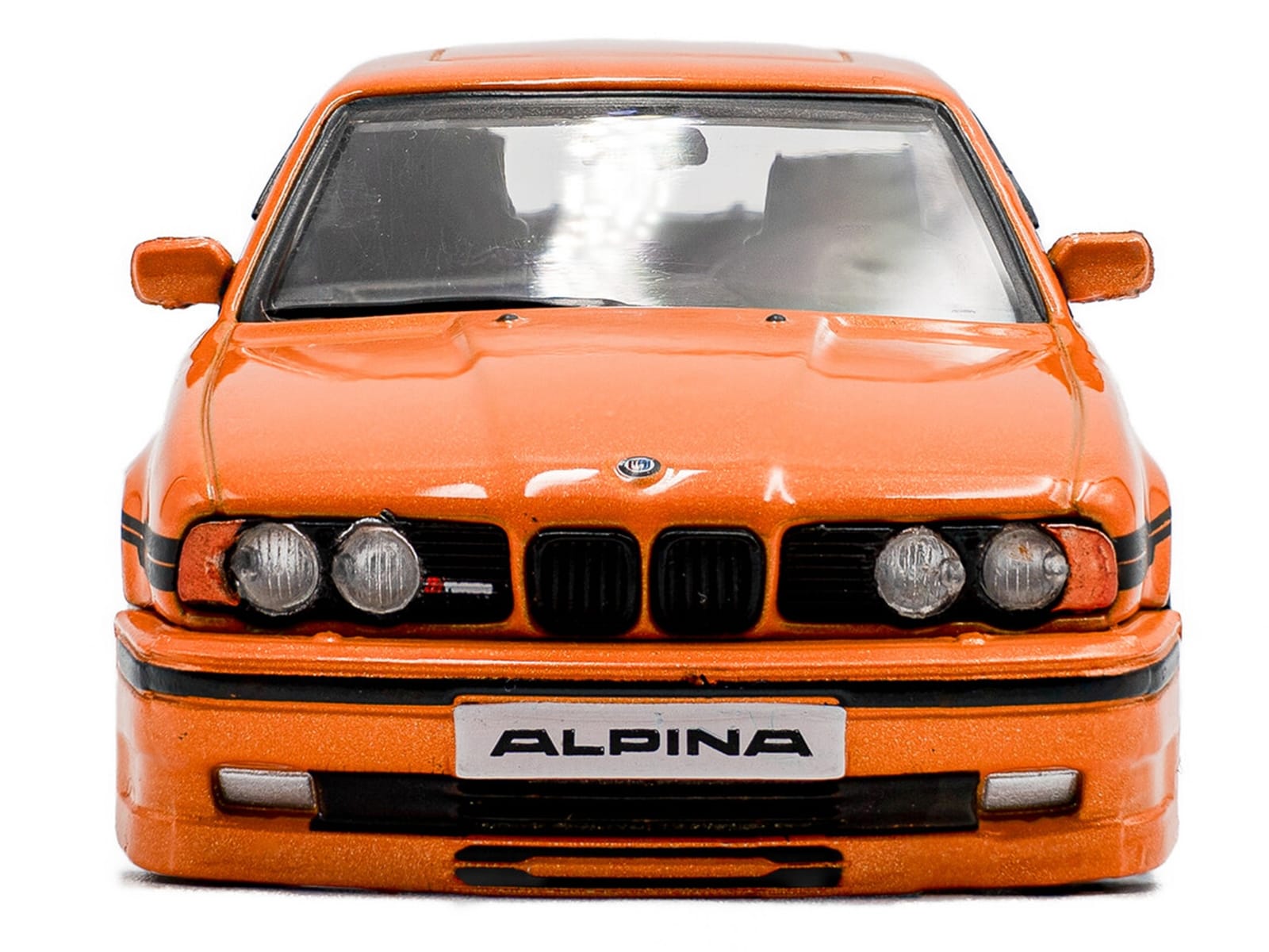 1994 BMW E34 Alpina B10 BiTurbo Orange Metallic with Black Stripes 1/43 Diecast Model Car by Solido - Image 5