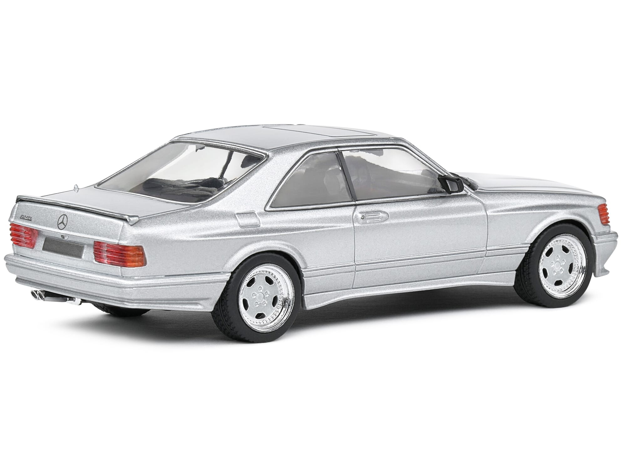 1990 Mercedes-Benz 560 SEC AMG WideBody Silver Metallic 1/43 Diecast Model Car by Solido - Image 4