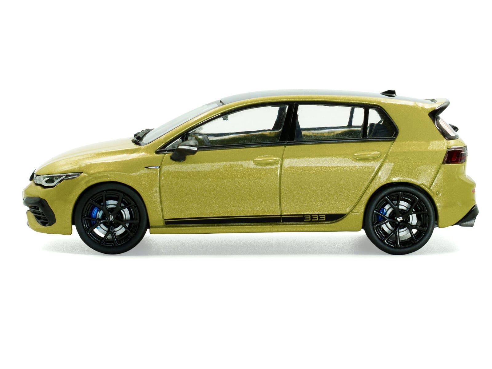 2023 Volkswagen Golf R 333 Limited Edition Lime Yellow Metallic with Black Top 1/43 Diecast Model Car by Solido - Image 2
