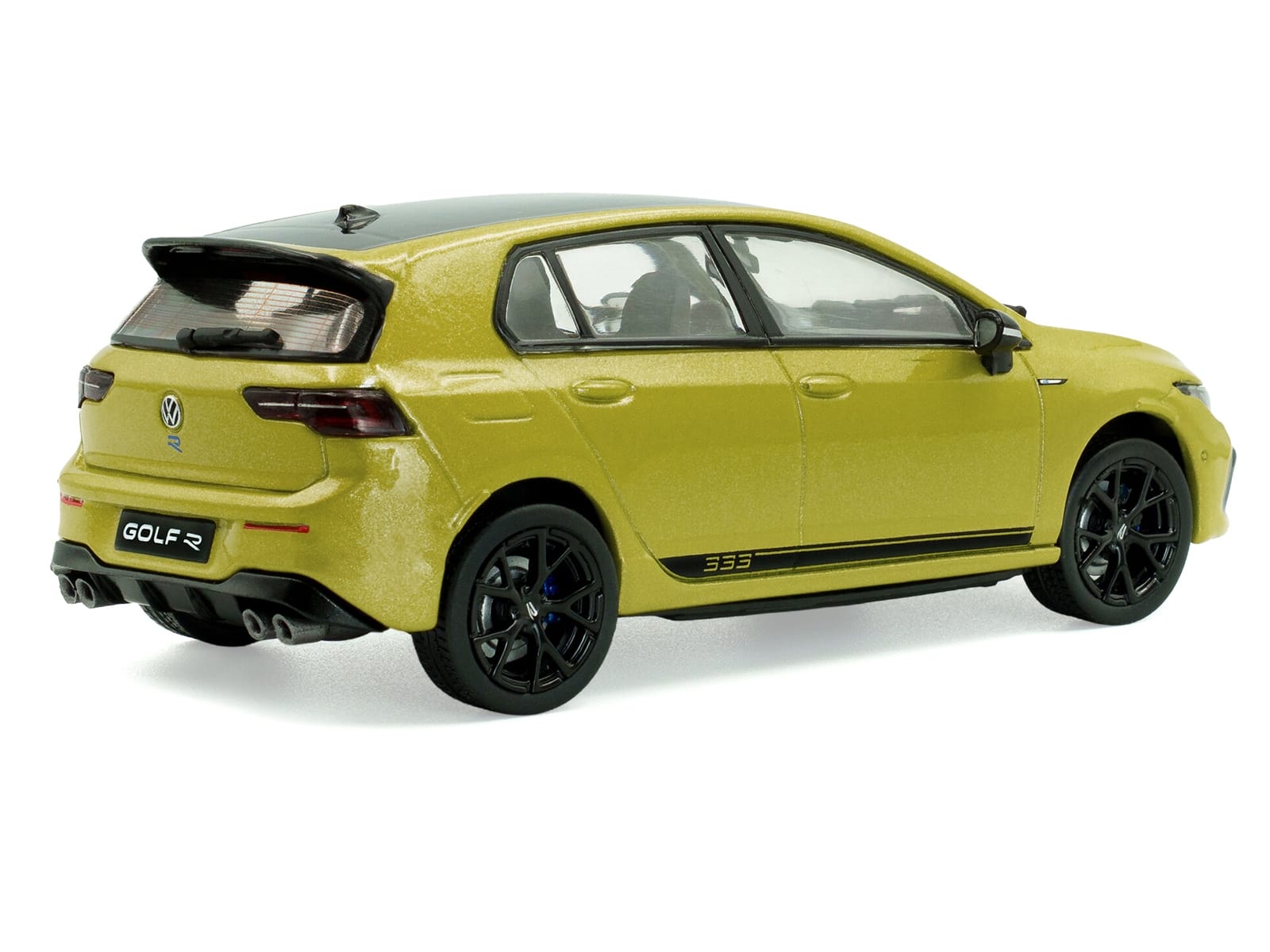2023 Volkswagen Golf R 333 Limited Edition Lime Yellow Metallic with Black Top 1/43 Diecast Model Car by Solido - Image 3