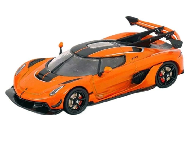 Koenigsegg Jesko Attack Tang Orange Metallic with Black Stripes 1/43 Diecast Model Car by Solido - Image 2