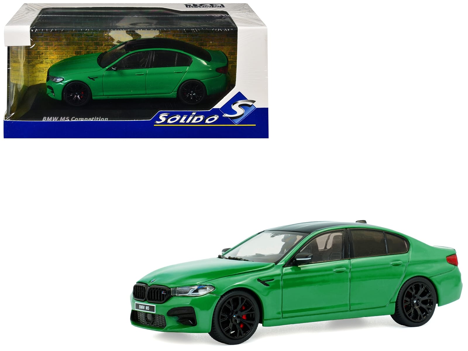 2022 BMW M5 Competition Signal Green with Black Top 1/43 Diecast Model Car by Solido