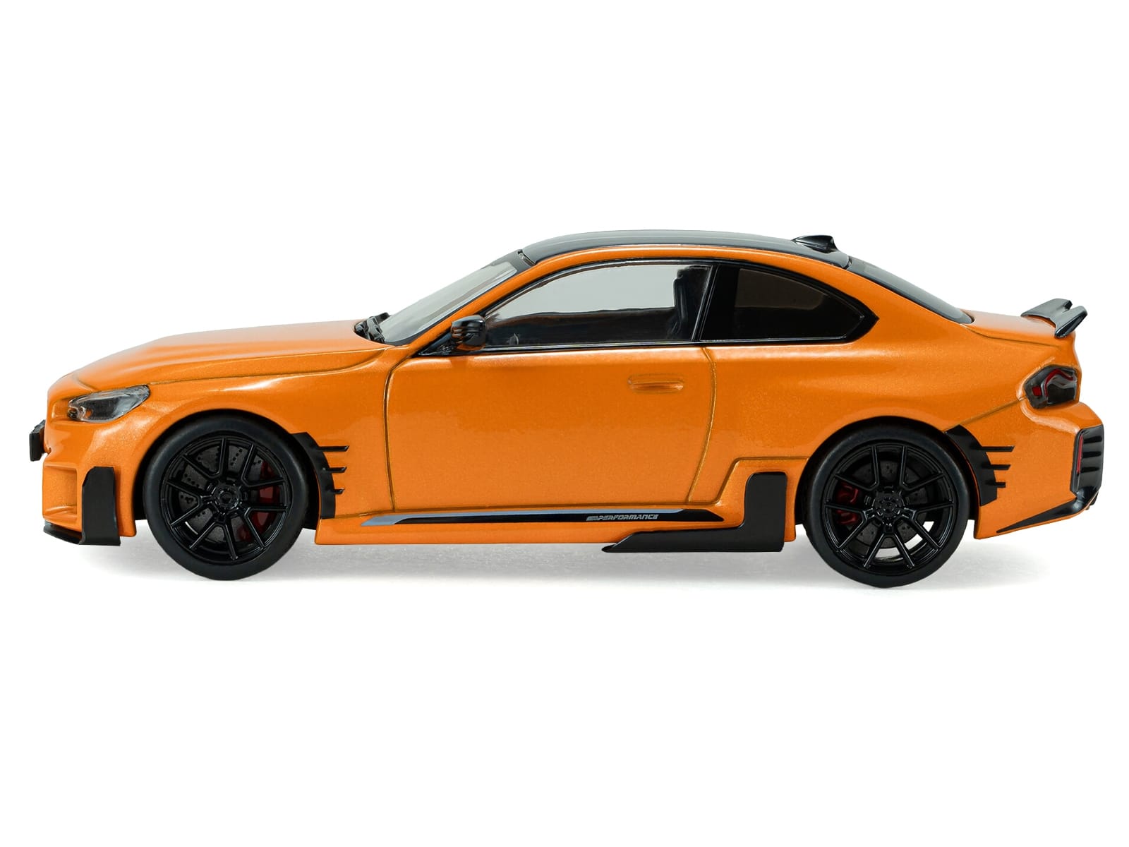 2024 BMW M2 M Performance Papaya Orange Metallic with Black Top 1/43 Diecast Model Car by Solido - Image 2