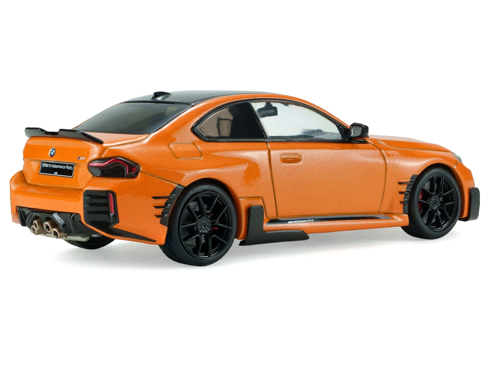 2024 BMW M2 M Performance Papaya Orange Metallic with Black Top 1/43 Diecast Model Car by Solido - Image 3