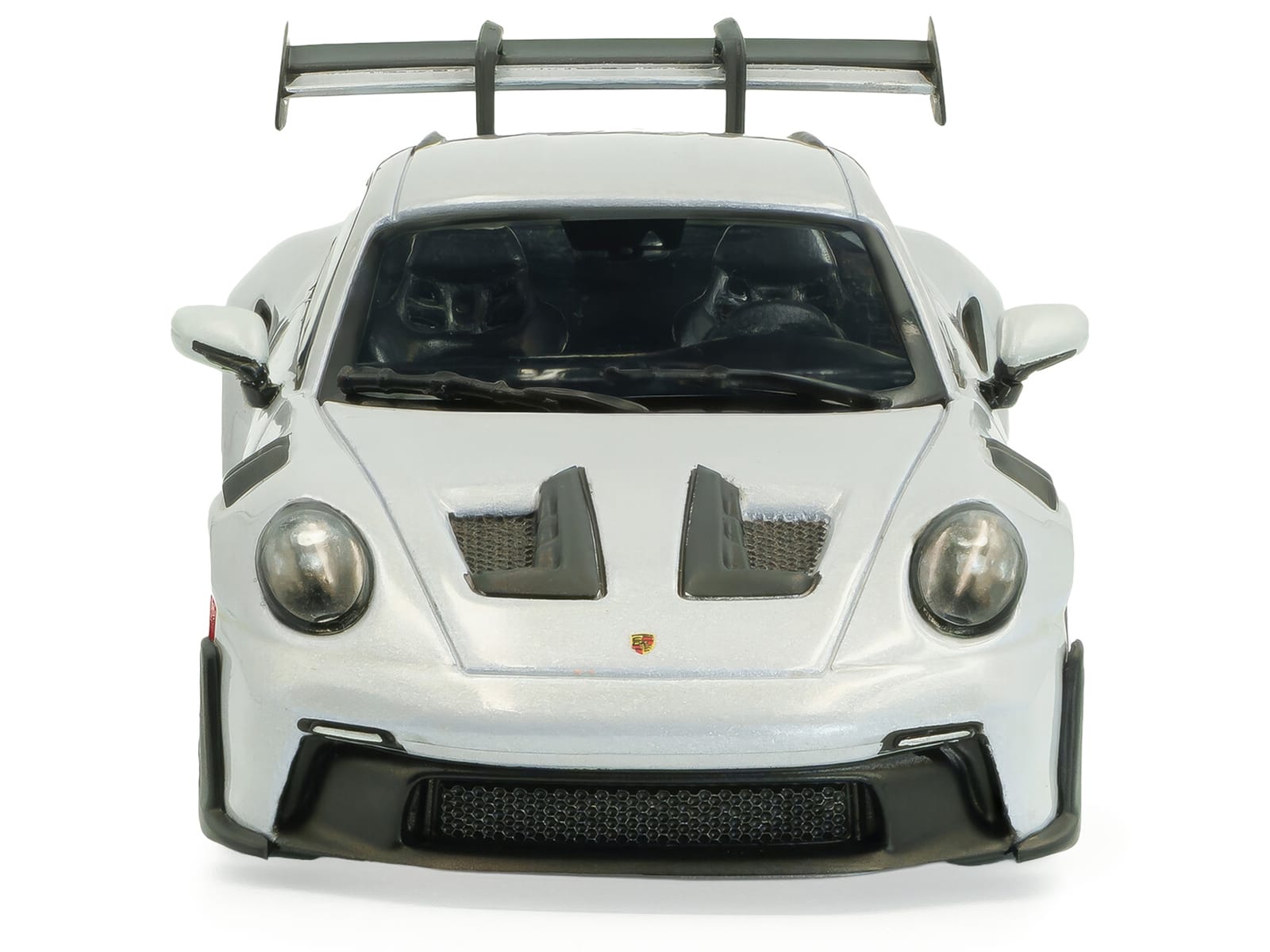 2023 Porsche 911 (992) GT3 RS Ice Gray Metallic with Pyro Red Stripes 1/43 Diecast Model Car by Solido - Image 4