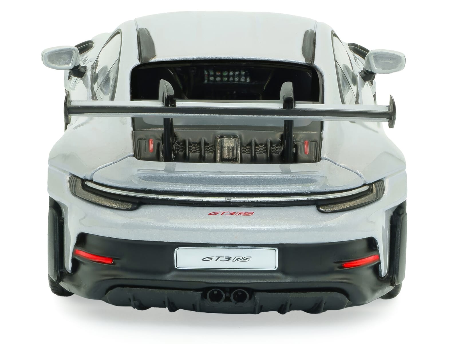 2023 Porsche 911 (992) GT3 RS Ice Gray Metallic with Pyro Red Stripes 1/43 Diecast Model Car by Solido - Image 5