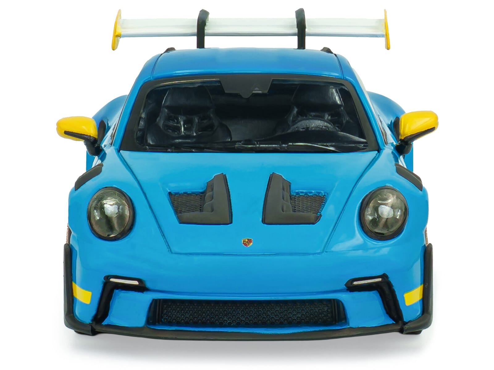 2023 Porsche 911 (992) GT3 RS "Tribute to 24 Hours of Daytona 2003" Riviera Blue with Yellow Stripes 1/43 Diecast Model Car by Solido - Image 4