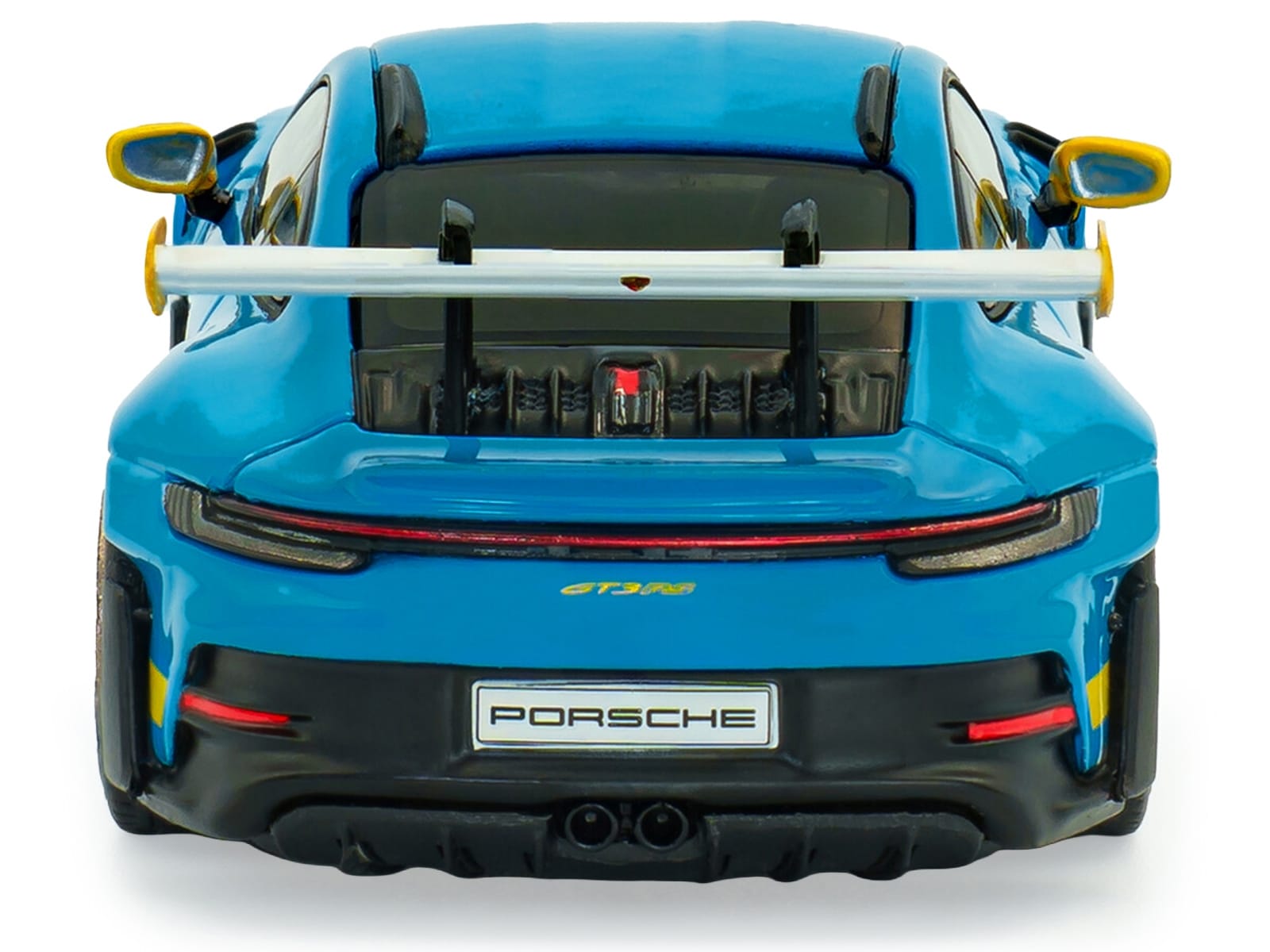 2023 Porsche 911 (992) GT3 RS "Tribute to 24 Hours of Daytona 2003" Riviera Blue with Yellow Stripes 1/43 Diecast Model Car by Solido - Image 5