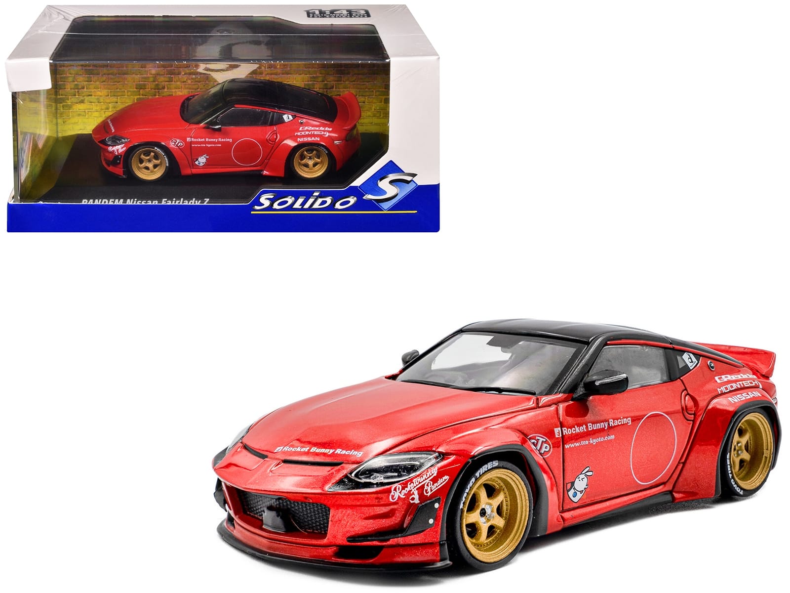 2022 Nissan Pandem Fairlady Z RHD (Right Hand Drive) Red Metallic with Black Top 1/43 Diecast Model Car by Solido
