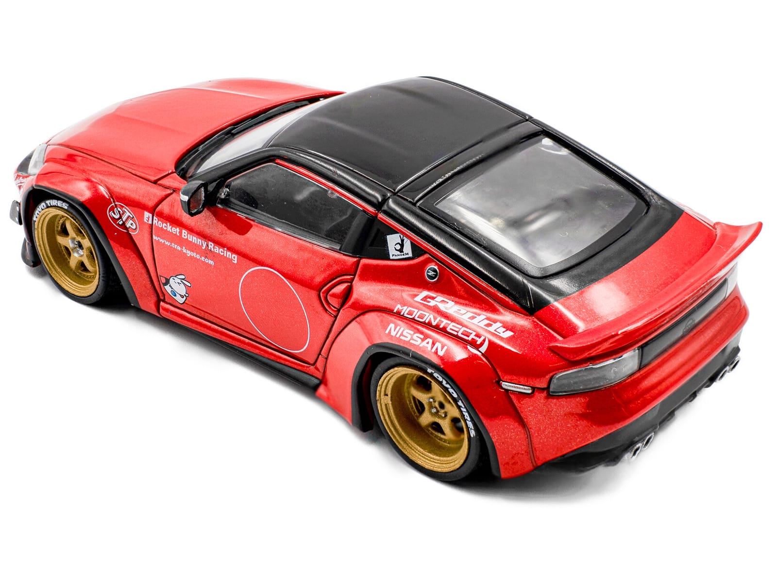 2022 Nissan Pandem Fairlady Z RHD (Right Hand Drive) Red Metallic with Black Top 1/43 Diecast Model Car by Solido - Image 3