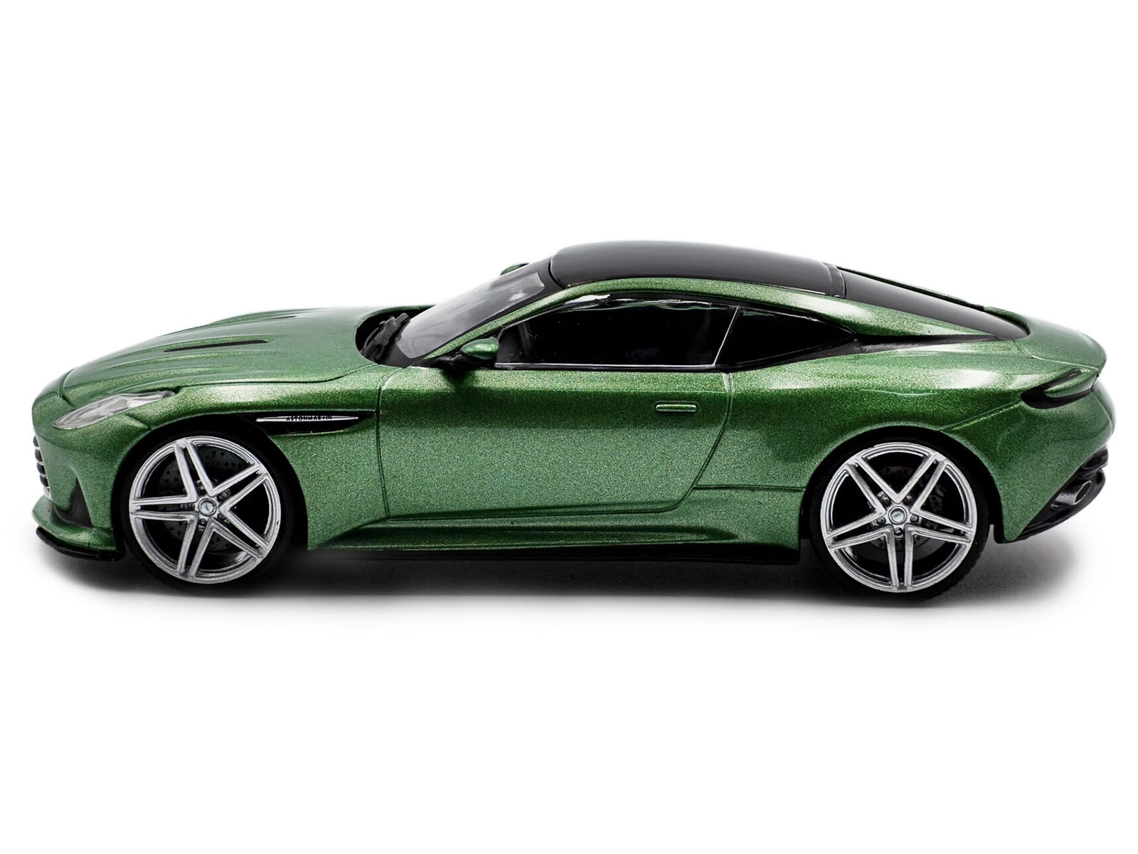 2023 Aston Martin DB12 Coupe Iridescent Emerald Metallic with Black Top 1/43 Diecast Model Car by Solido - Image 2