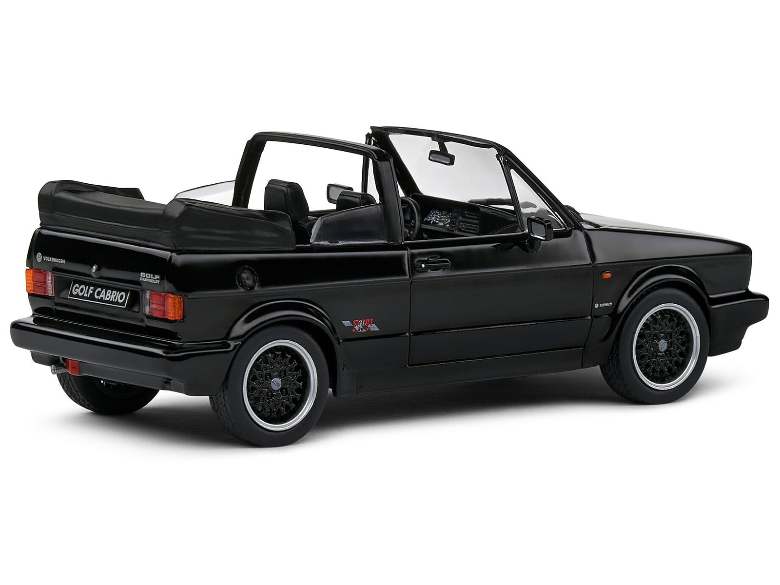 1992 Volkswagen Golf 1 Cabriolet Sportline Black 1/43 Diecast Model Car by Solido