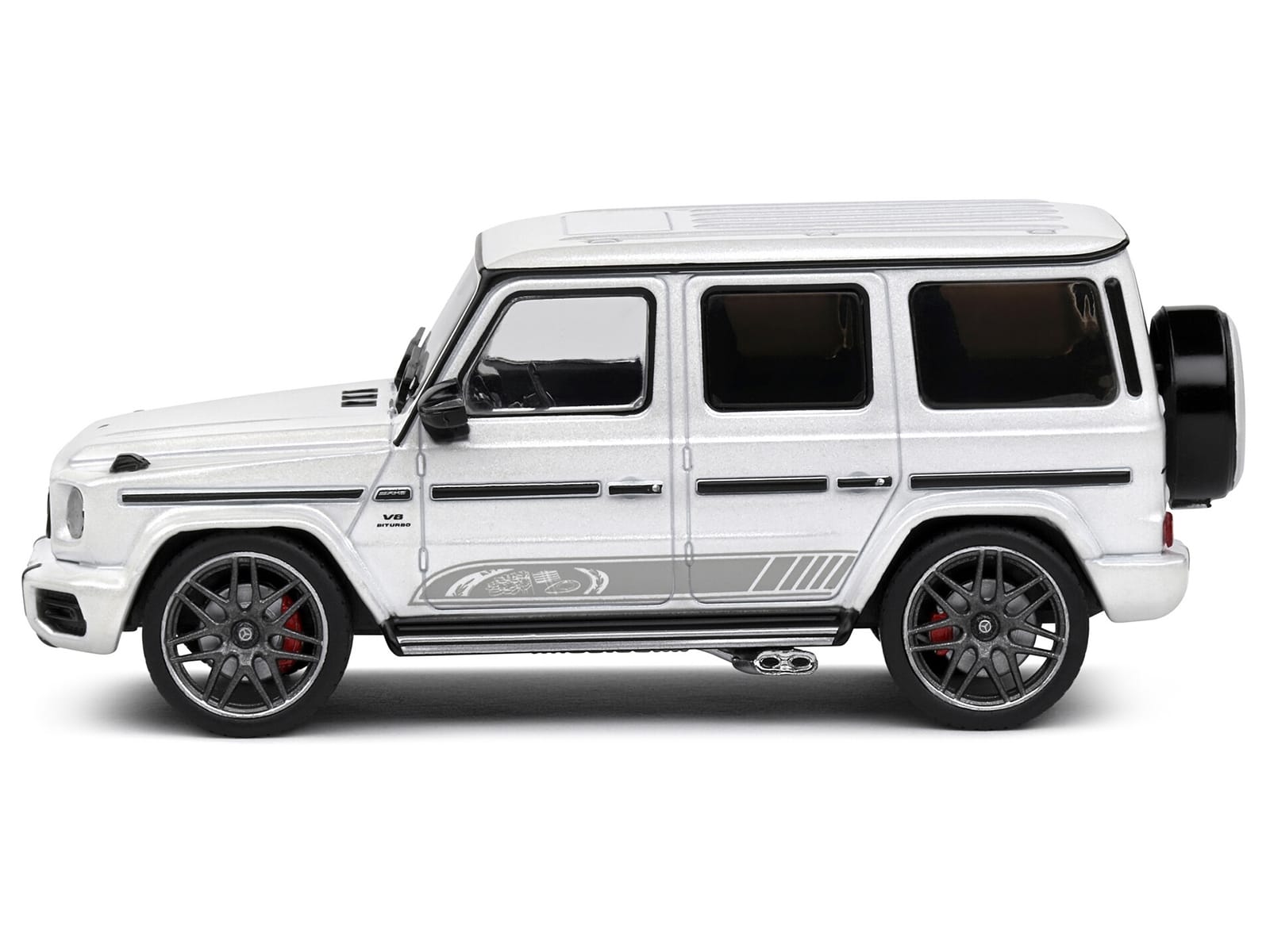2022 Mercedes-Benz AMG G63 Diamond White Metallic with Graphics 1/43 Diecast Model Car by Solido - Image 2