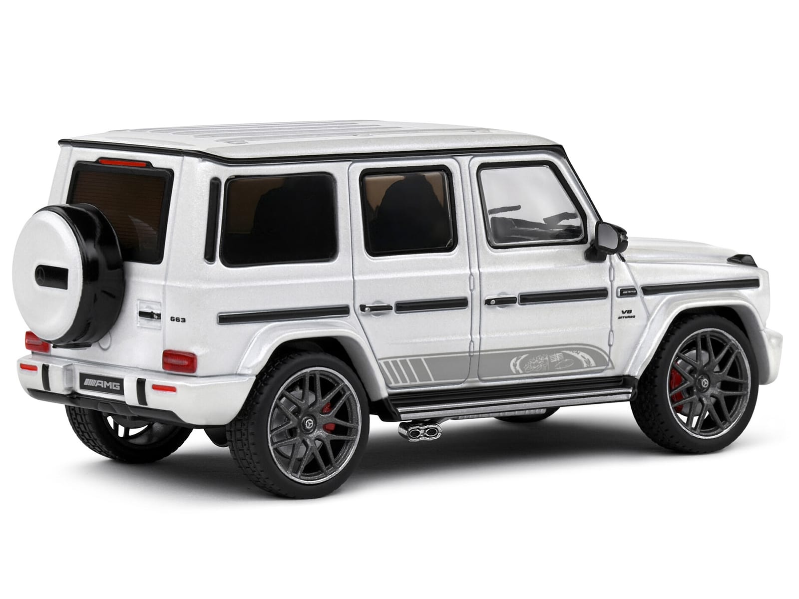 2022 Mercedes-Benz AMG G63 Diamond White Metallic with Graphics 1/43 Diecast Model Car by Solido - Image 4