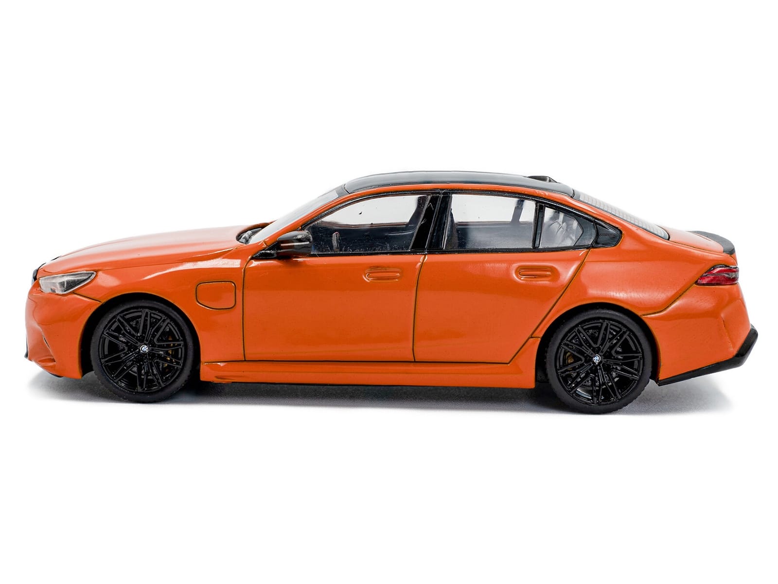 2024 BMW M5 Sedan Fire Orange III with Black Top 1/43 Diecast Model Car by Solido - Image 2