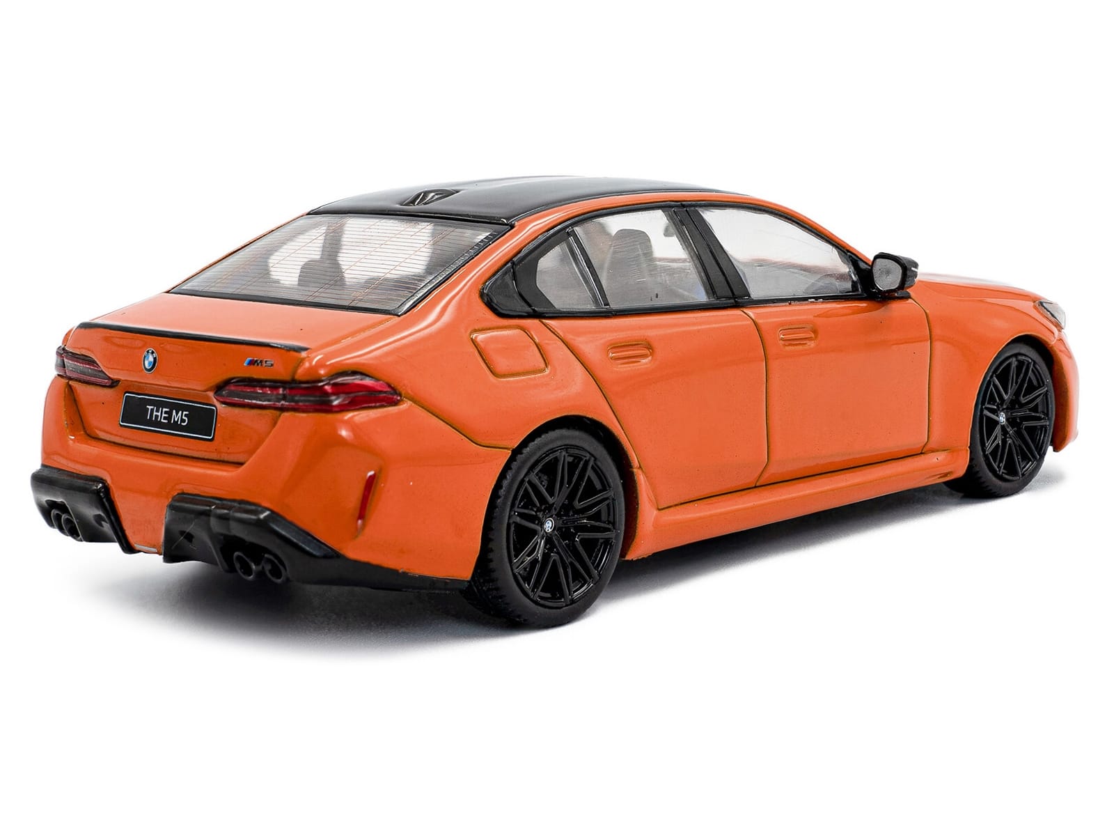 2024 BMW M5 Sedan Fire Orange III with Black Top 1/43 Diecast Model Car by Solido - Image 3