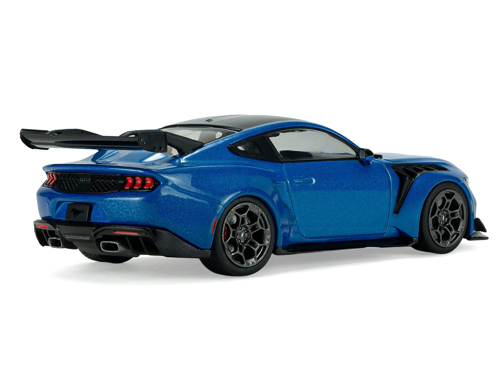 2025 Ford Mustang GTD Indulgent Blue Metallic with Black Top 1/43 Diecast Model Car by Solido - Image 3