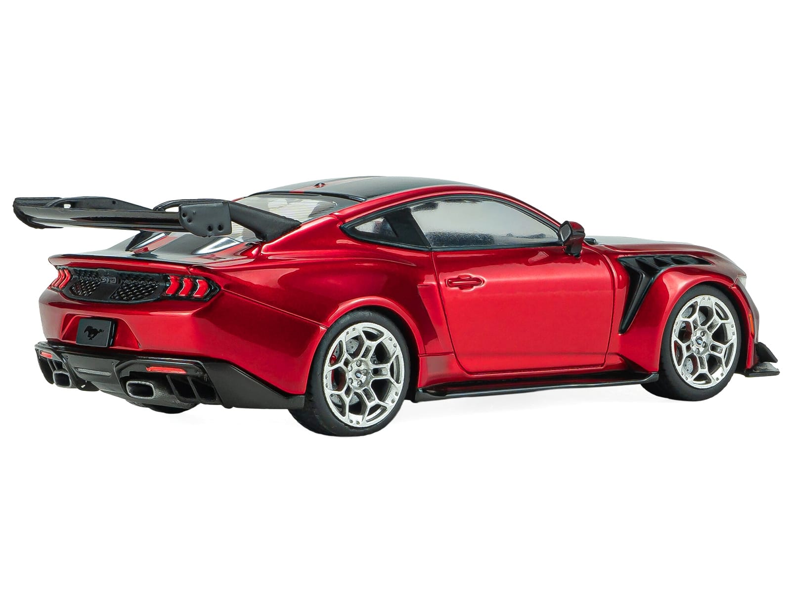 2025 Ford Mustang GTD Chroma Flame Red Metallic with Black Stripes 1/43 Diecast Model Car by Solido - Image 3