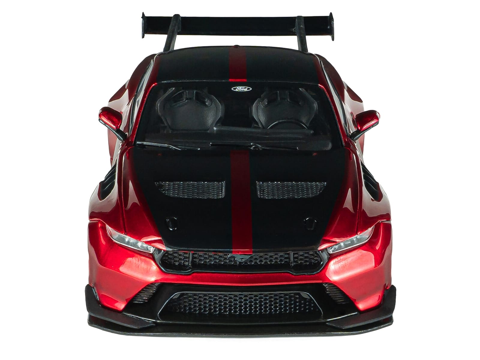 2025 Ford Mustang GTD Chroma Flame Red Metallic with Black Stripes 1/43 Diecast Model Car by Solido - Image 4