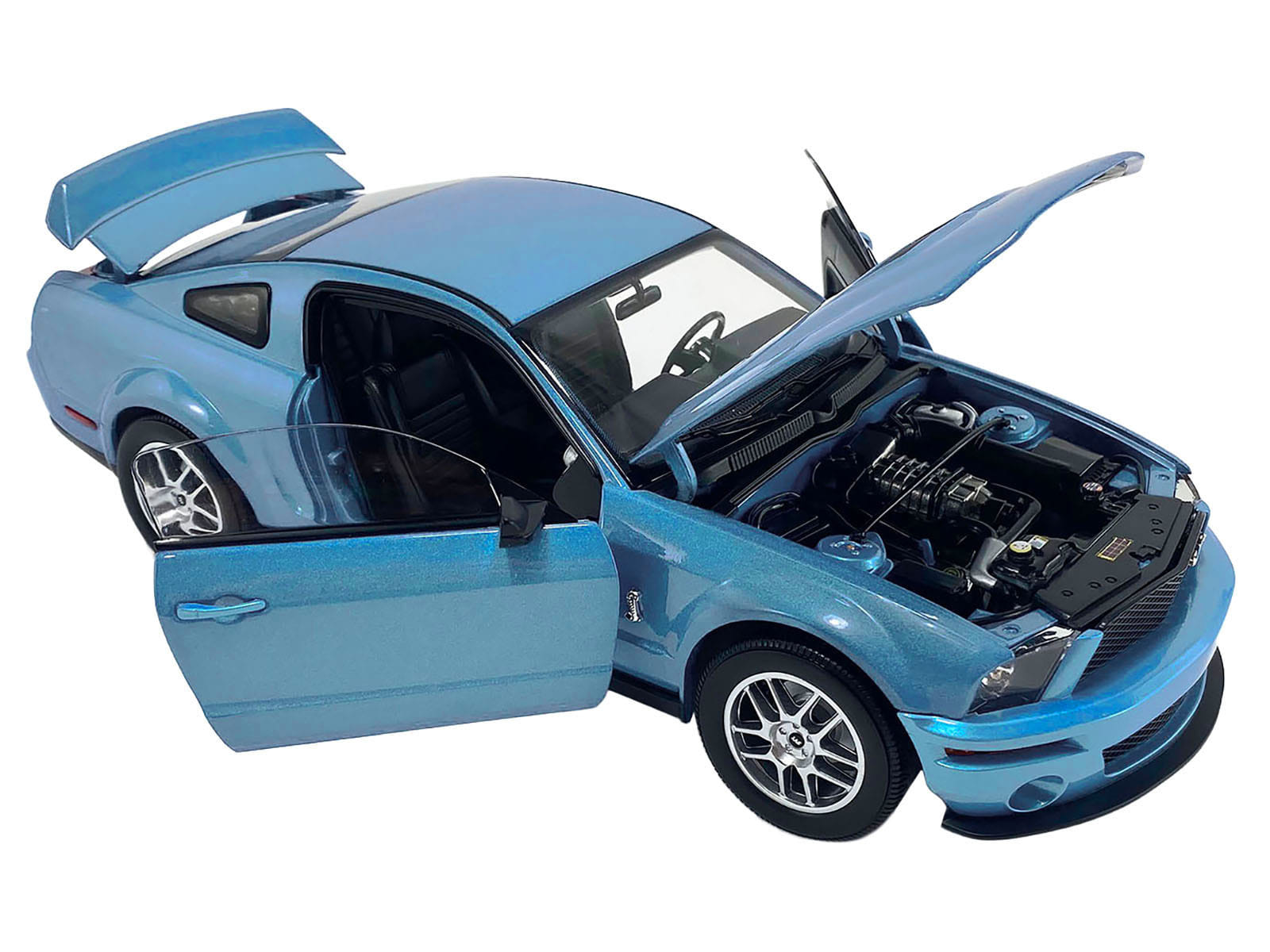 2007 Ford Shelby GT500 Windveil Blue Metallic "Shelby Collectibles" Series 1/18 Diecast Model Car by ACME - Image 2