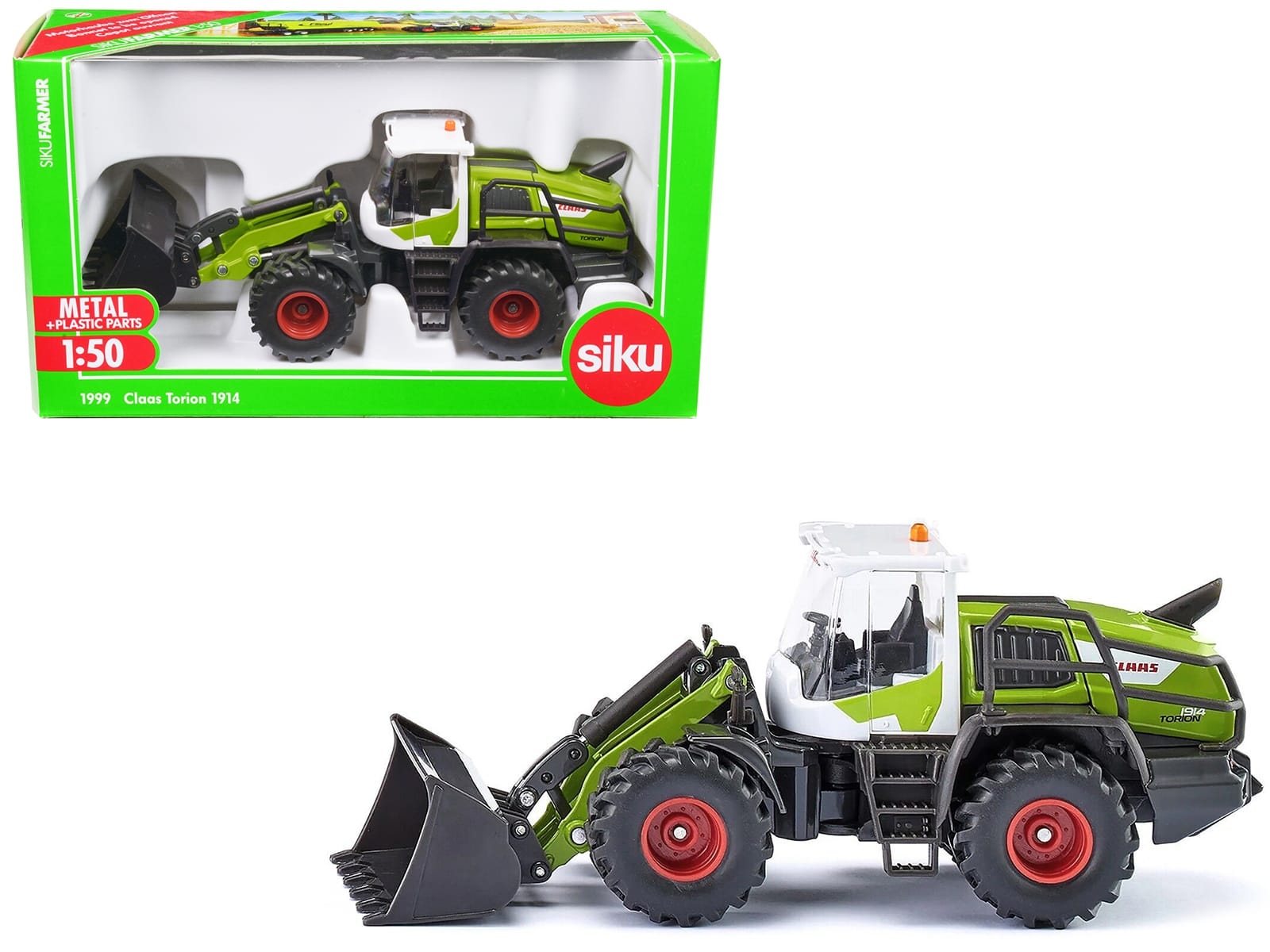 Claas Torion 1914 Wheel Loader Green and White 1/50 Diecast Model by Siku - Image 5