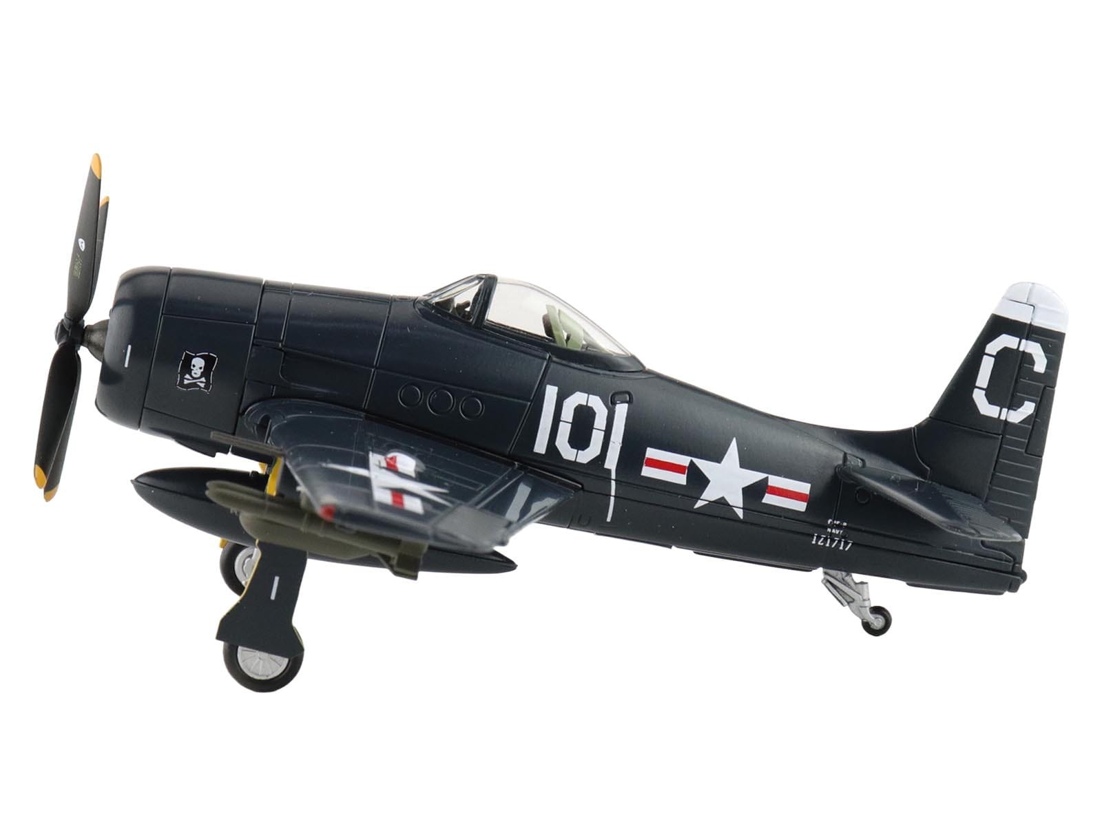 Grumman F8F-2 Bearcats Fighter Aircraft "121717 VF-61 Jolly Rogers" (1949) United States Navy "SkyMax Flying Heroes" Series 1/72 Diecast Model by Hobby Master - Image 2