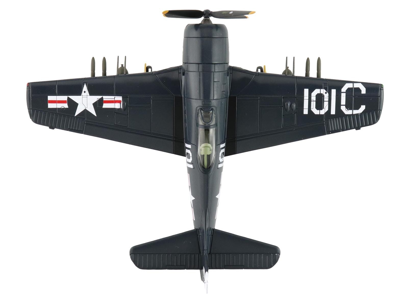 Grumman F8F-2 Bearcats Fighter Aircraft "121717 VF-61 Jolly Rogers" (1949) United States Navy "SkyMax Flying Heroes" Series 1/72 Diecast Model by Hobby Master - Image 4