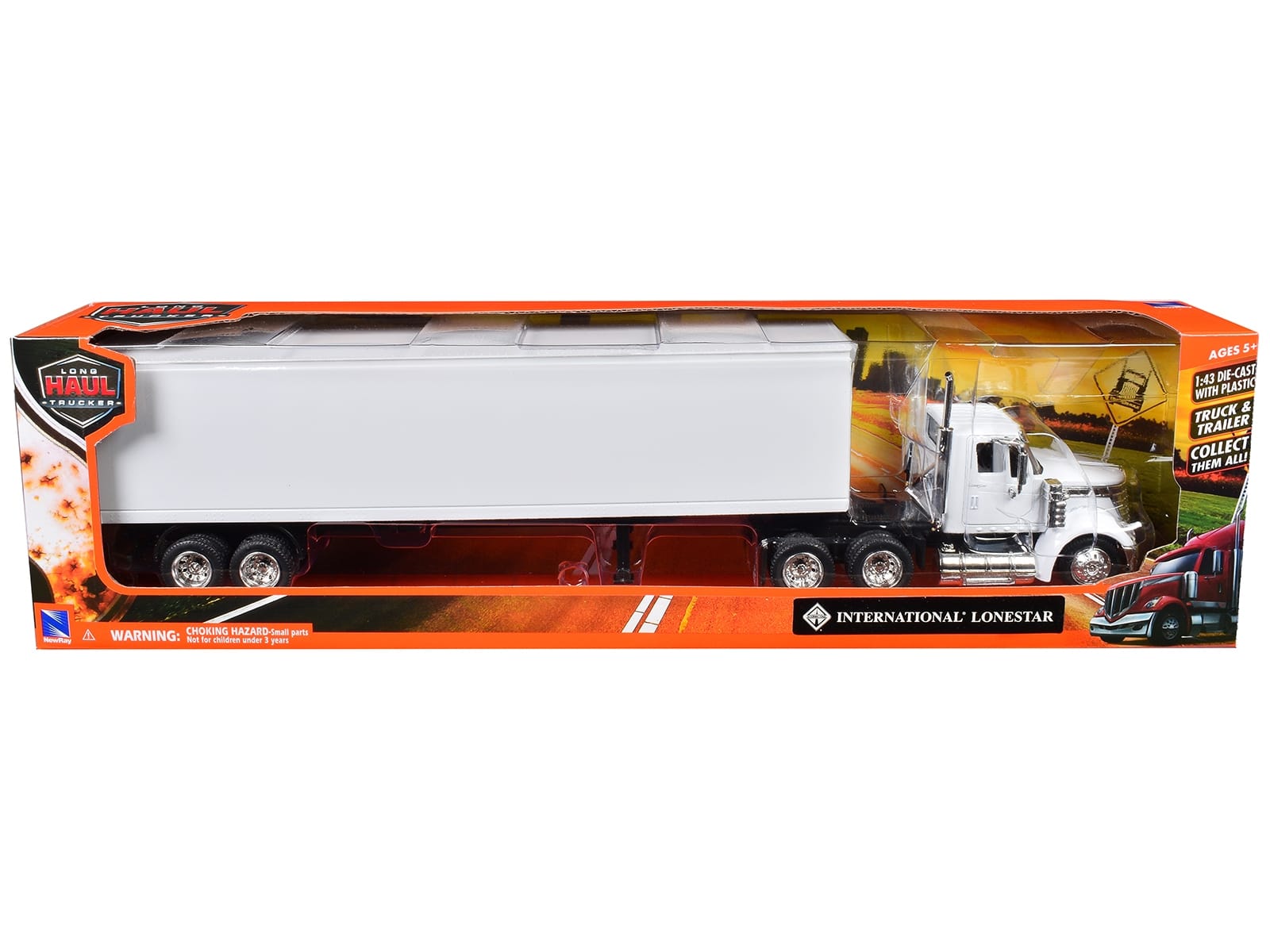 International LoneStar Truck with Dry Goods Trailer White "Long Haul Truckers" Series 1/43 Diecast Model by New Ray - Image 3