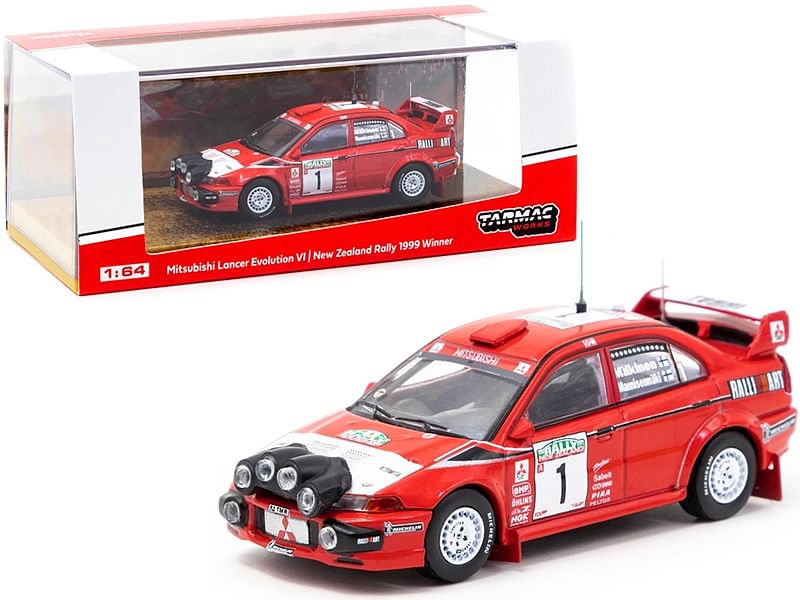 Mitsubishi Lancer Evolution VI #1 Tommi Makinen – Risto Mannisenmaki Winner New Zealand Rally (1999) 1/64 Diecast Model Car by Tarmac Works