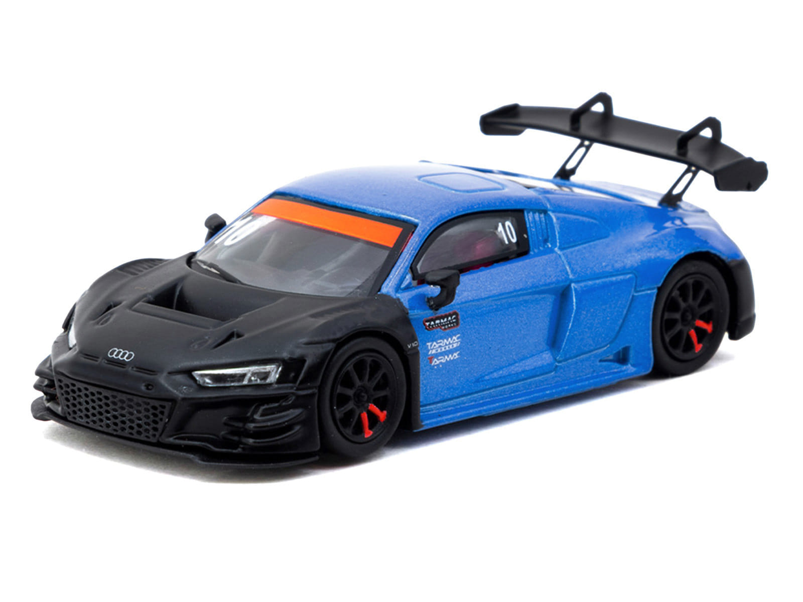 Audi R8 LMS GT3 evo II #10 "Tarmac Works 10th Anniversary" Blue Metallic and Matt Black "Hobby64" Series 1/64 Diecast Model Car by Tarmac Works - Image 2