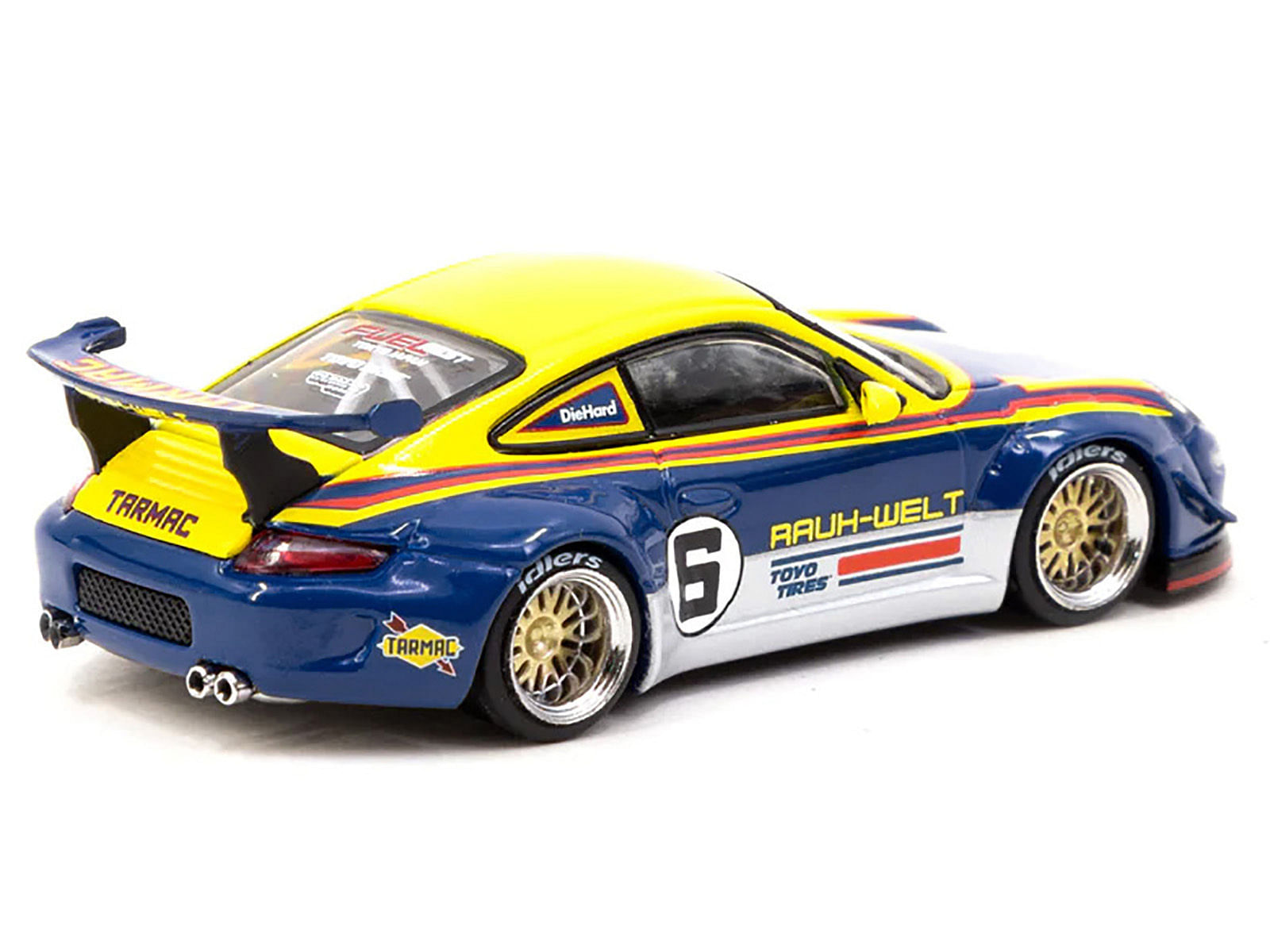 RWB 997 #6 Blue and Yellow with Graphics “FuelFest Tokyo” (2023) Special Edition “Hobby64” Series 1/64 Diecast Model Car by Tarmac Works