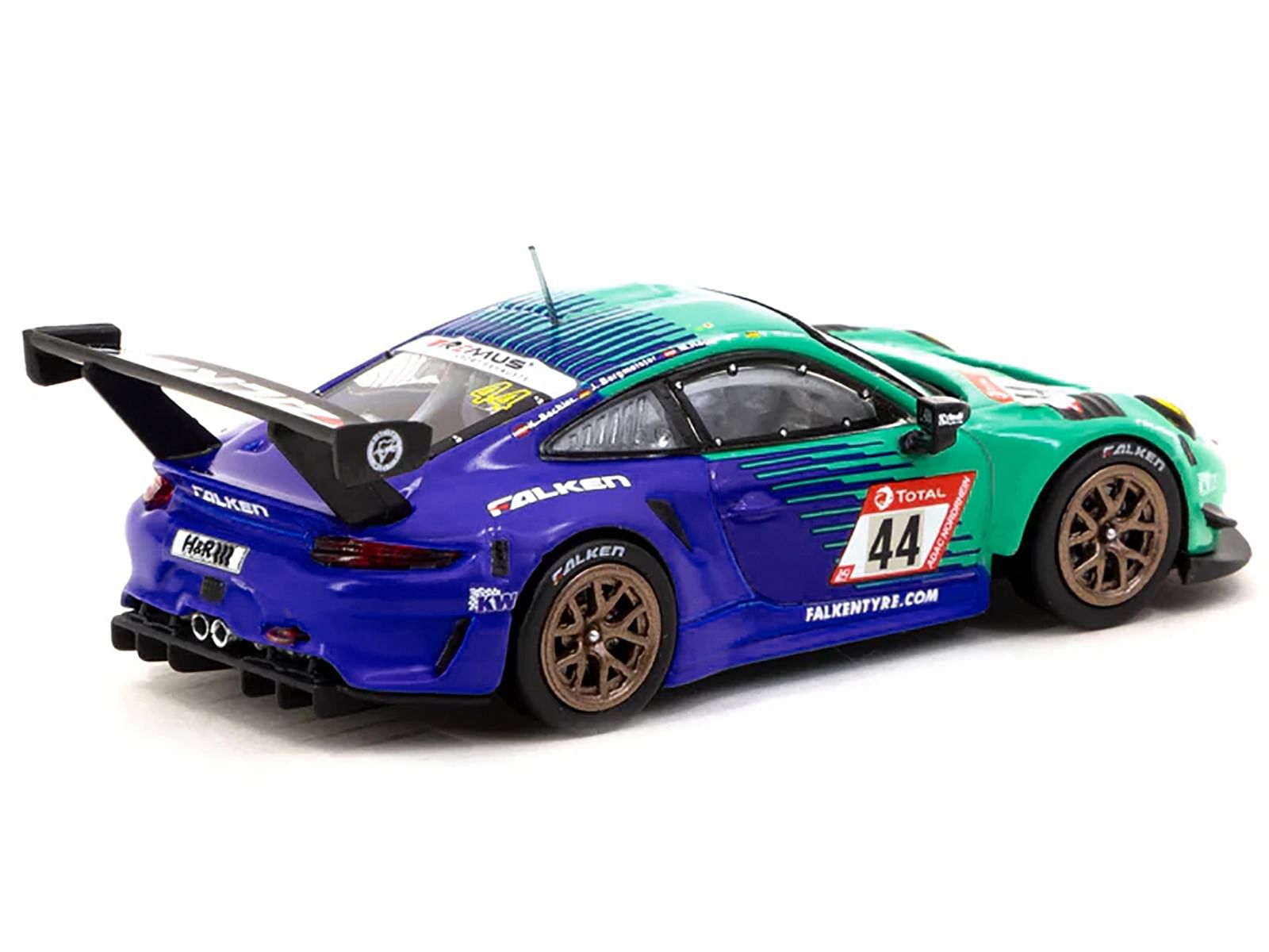 Porsche 911 GT3 R #44 Klaus Bachler – Jorg Bergmeister – Martin Ragginger – Dirk Werner “Falken Motorsports” “24 Hours of Nurburgring” (2019) “Hobby64” Series 1/64 Diecast Model Car by Tarmac Works