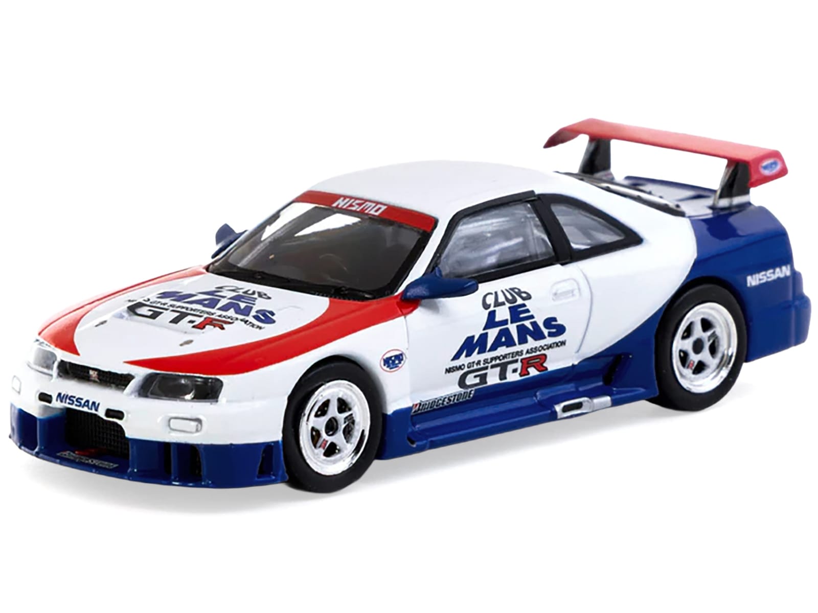 Nissan Nismo GT-R LM RHD (Right Hand Drive) "1995 Launch Version" White with Red and Blue Accents "Hobby64" Series 1/64 Diecast Model Car by Tarmac Works - Image 2
