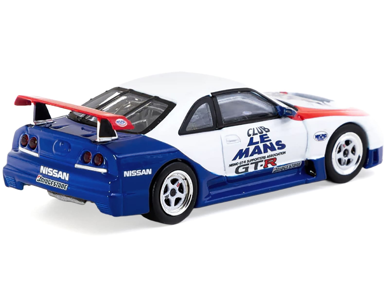 Nissan Nismo GT-R LM RHD (Right Hand Drive) "1995 Launch Version" White with Red and Blue Accents "Hobby64" Series 1/64 Diecast Model Car by Tarmac Works - Image 3
