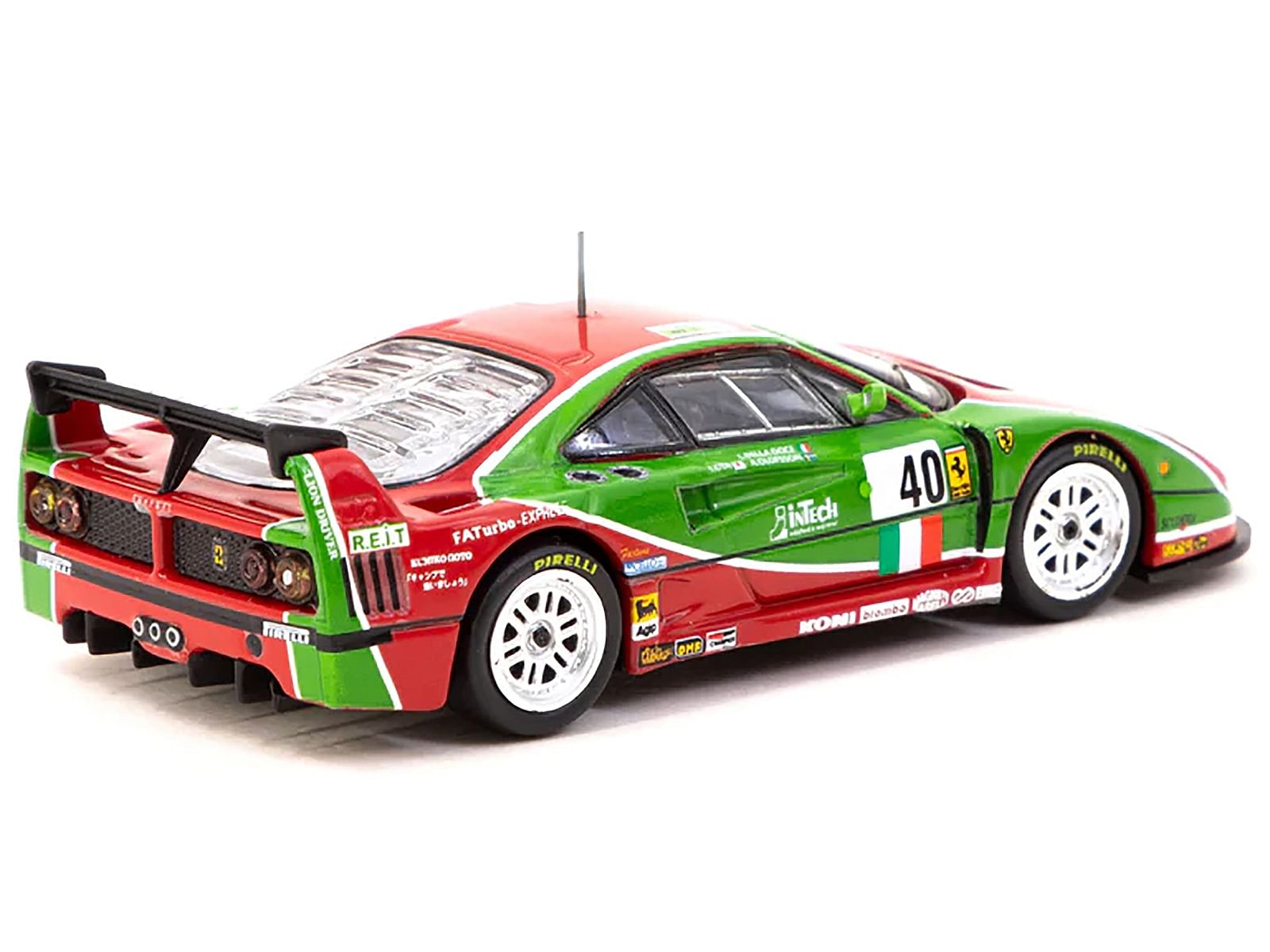 Ferrari F40 #40 Anders Olofsson – Luciano Della Noce – Tetsuya Ota “Ennea SRL” 24 Hours of Le Mans (1995) “Hobby64” Series 1/64 Diecast Model Car by Tarmac Works