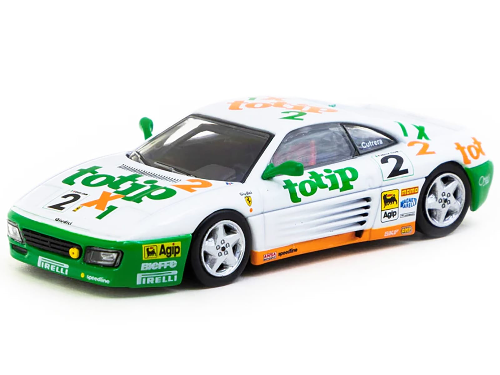 Ferrari 348 Challenge #2 Paolo Cutrera "Ferrari 348 Challenge" (1993) "Hobby64" Series 1/64 Diecast Model Car by Tarmac Works - Image 2