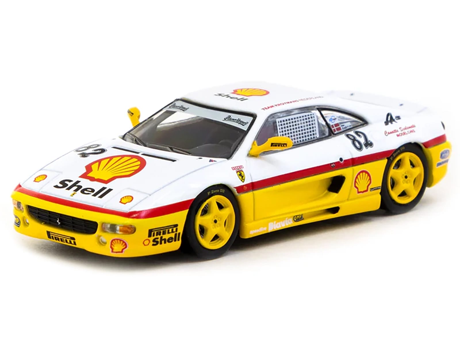 Ferrari F355 Challenge #82 Peter Andersen "Team Kroymans - Shell Oil" "Ferrari F355 Challenge" (1999) "Hobby64" Series 1/64 Diecast Model Car by Tarmac Works - Image 2