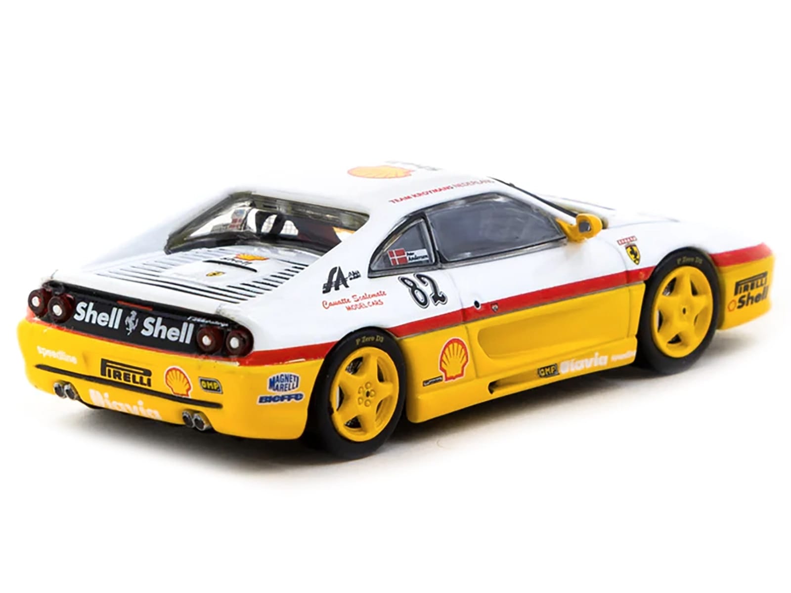 Ferrari F355 Challenge #82 Peter Andersen "Team Kroymans - Shell Oil" "Ferrari F355 Challenge" (1999) "Hobby64" Series 1/64 Diecast Model Car by Tarmac Works - Image 3