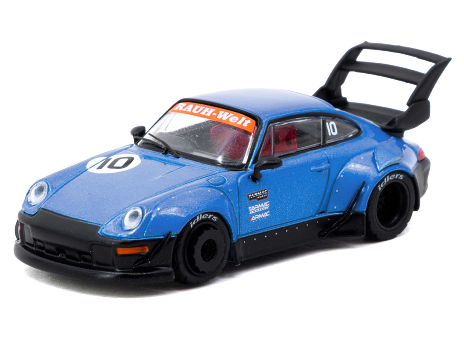 RWB 993 RHD (Right Hand Drive) #10 "Tarmac Works 10th Anniversary" Blue Metallic "Hobby64" Series 1/64 Diecast Model Car by Tarmac Works - Image 2