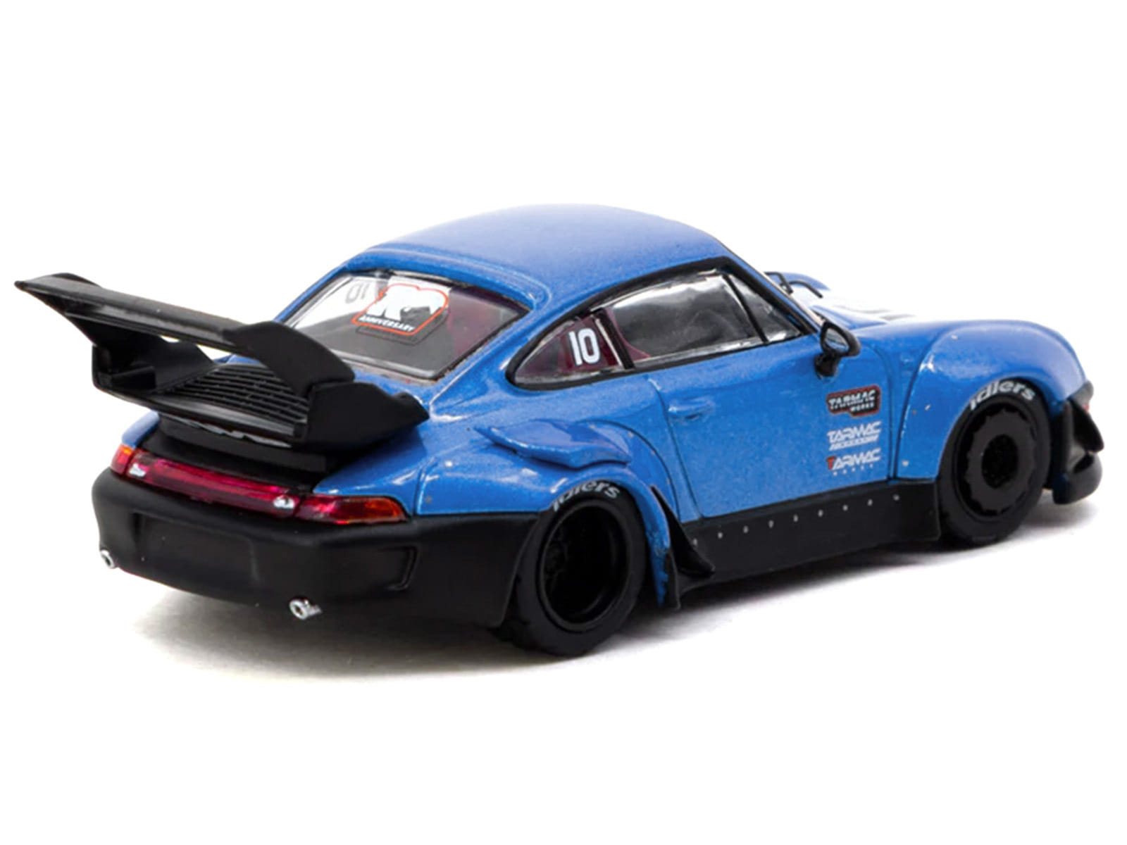 RWB 993 RHD (Right Hand Drive) #10 "Tarmac Works 10th Anniversary" Blue Metallic "Hobby64" Series 1/64 Diecast Model Car by Tarmac Works - Image 3