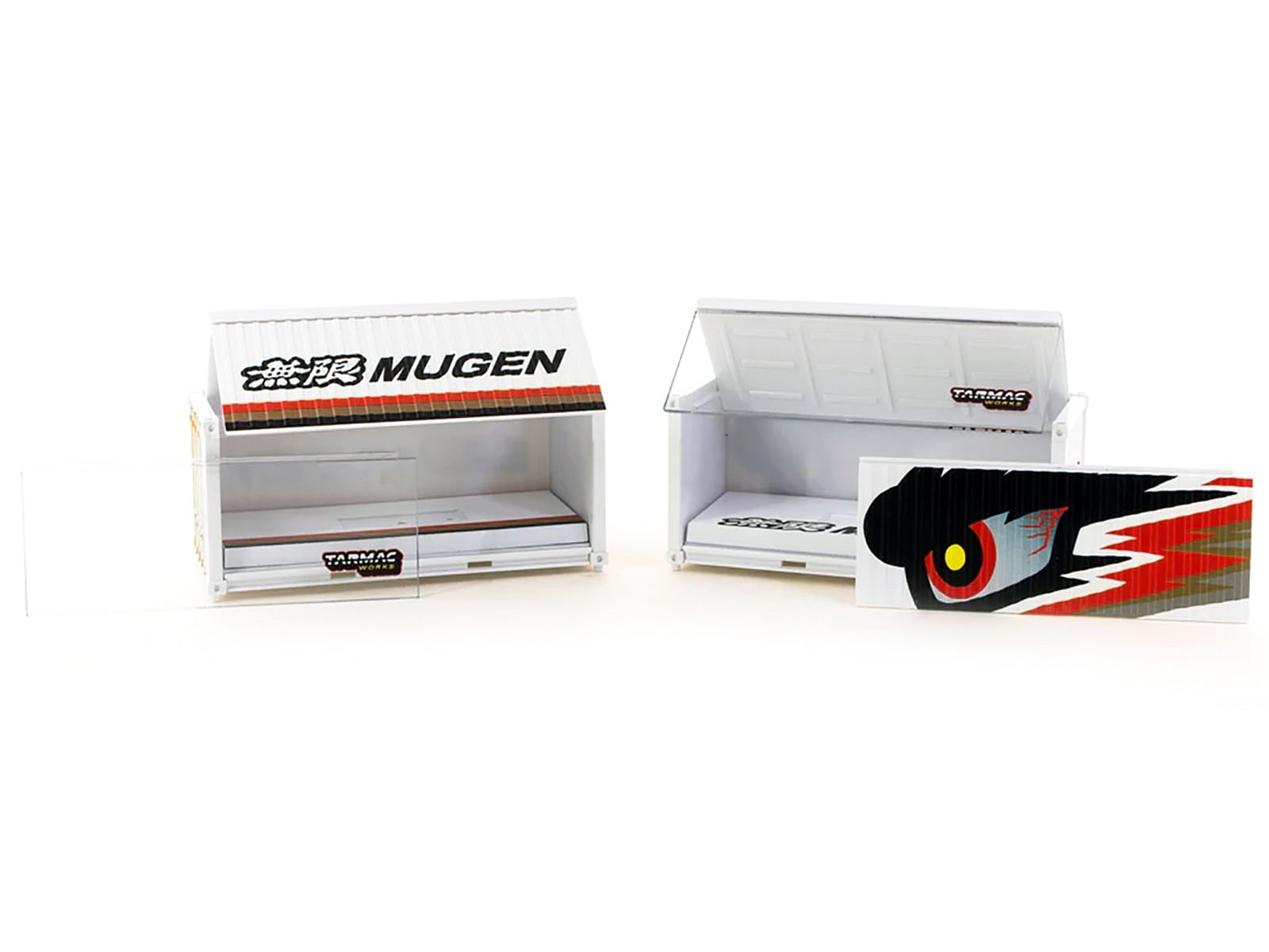 “MUGEN” Shipping Container Display Cases Set of 2 pieces “Parts64” Series for 1/64 Model Cars by Tarmac Works