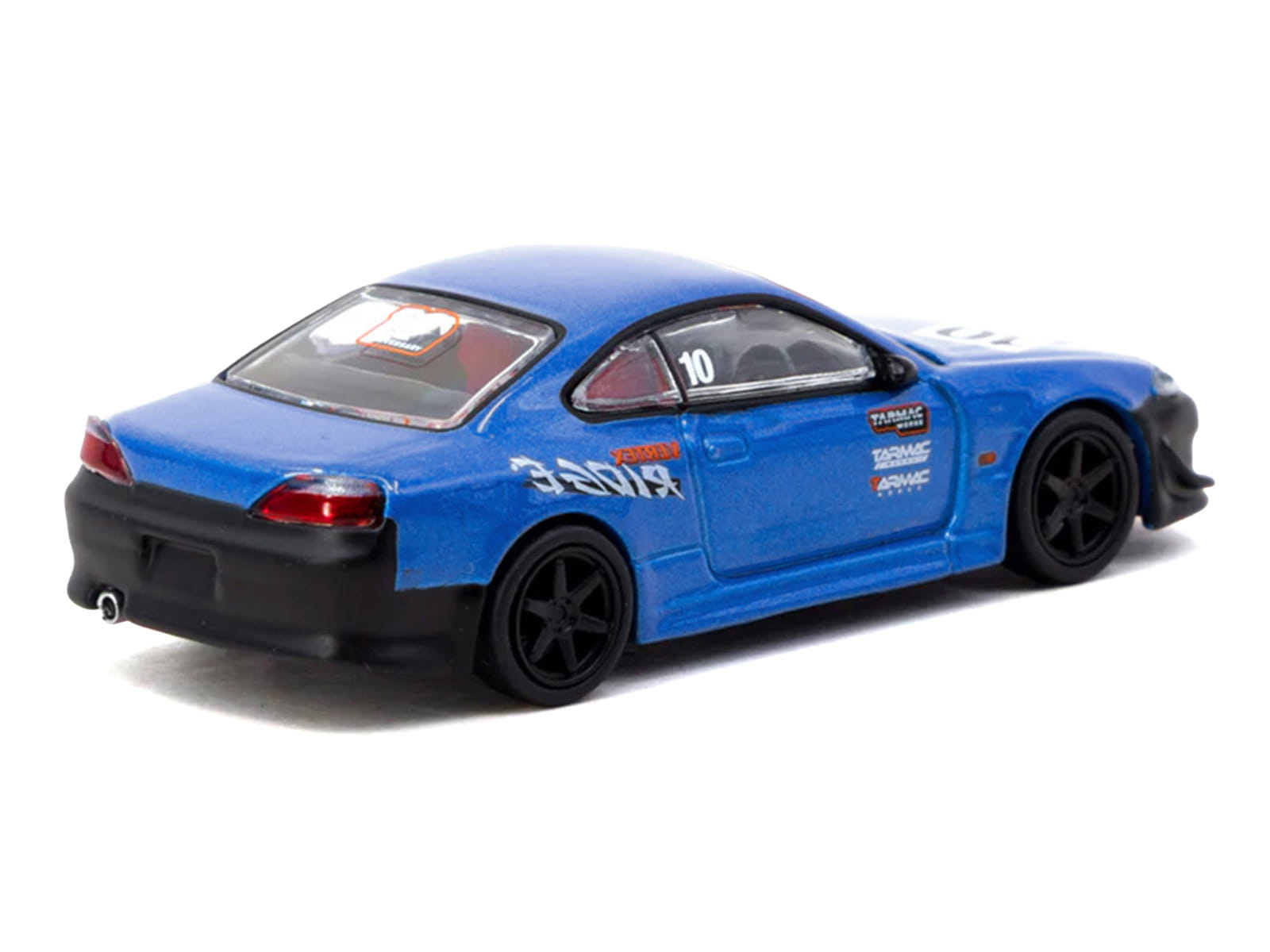 Nissan Vertex Silvia (S15) RHD (Right Hand Drive) #10 "Tarmac Works 10th Anniversary" Blue Metallic "Global64" 1/64 Diecast Model Car by Tarmac Works - Image 3