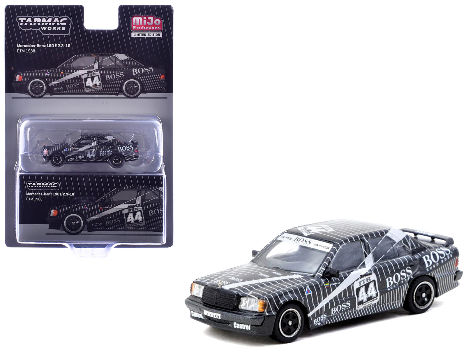 Mercedes-Benz 190 E 2.3-16 #44 Johnny Cecotto "Deutsche Tourenwagen Meisterschaft (DTM)" (1988) "Global64" Series 1/64 Diecast Model Car by Tarmac Works
