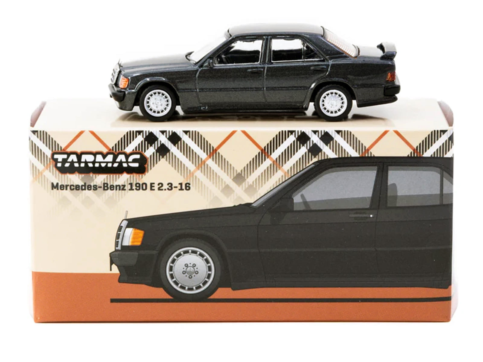 Mercedes-Benz 190 E 2.3-16 Blue-Black Metallic "Global64" Series 1/64 Diecast Model Car by Tarmac Works - Image 3
