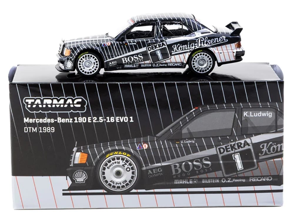 Mercedes-Benz 190 E 2.5-16 EVO 1 #1 Klaus Ludwig "Deutsche Tourenwagen Meisterschaft (DTM)" (1989) "Global64" Series 1/64 Diecast Model by Tarmac Works - Image 3